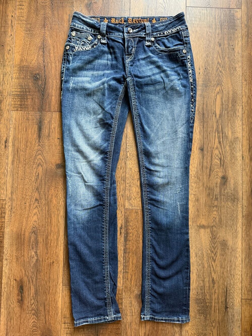 Rock Revival Size 26 Rhinestone Embellished Jeans